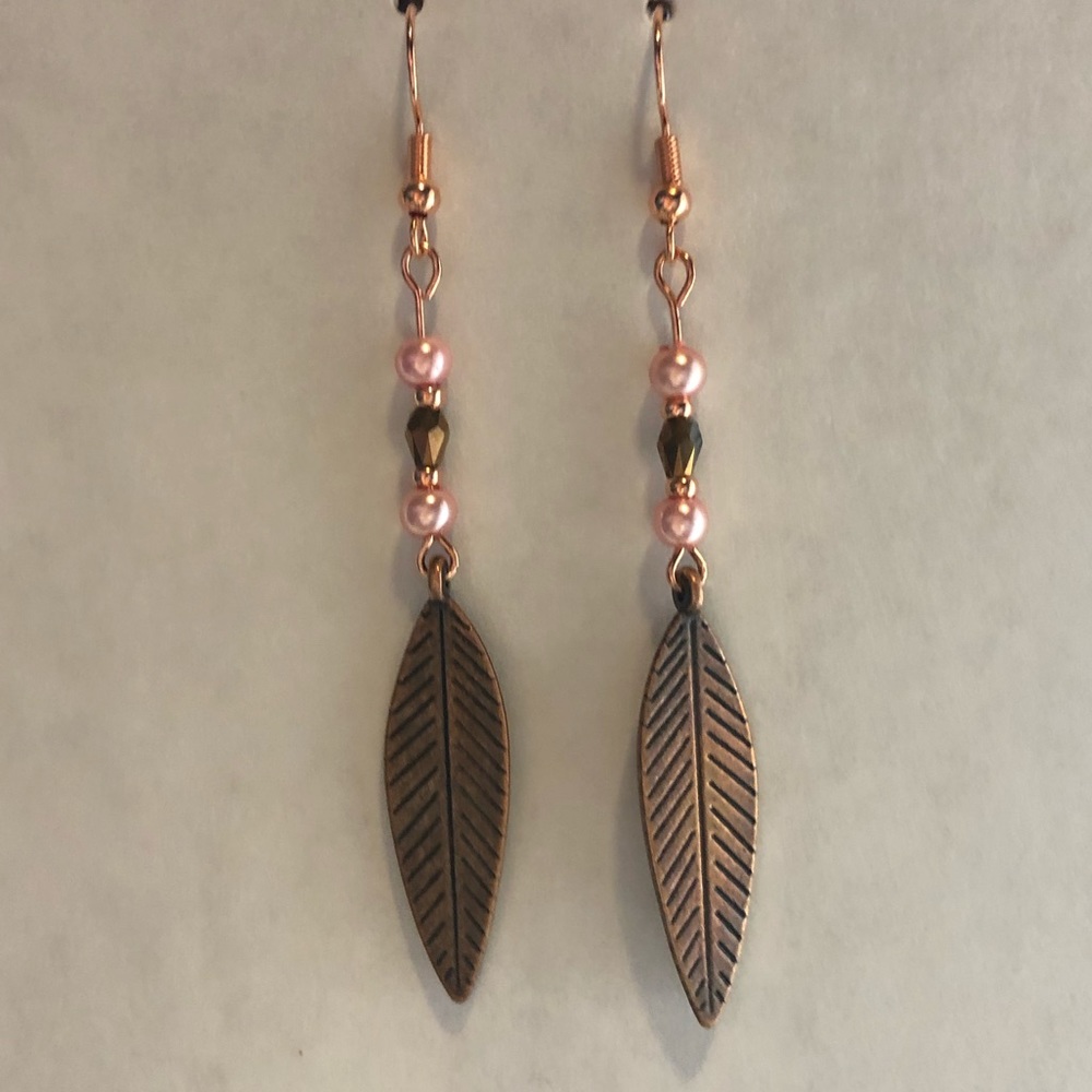 Handmade feather earrings